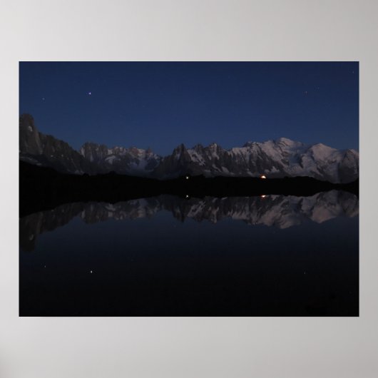 Lac de Cheserys by night フランスの Alps ポスター (正面)