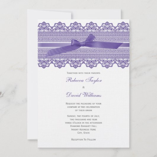 Lace and Ribbon wedding invitations 招待状 (正面)