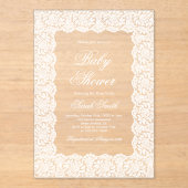 Lace Baby Shower アクリル招待状 (正面)