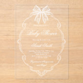 Lace Baby Shower アクリル招待状 (正面)