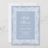 Lace Baby Shower Boy 招待状 (正面)
