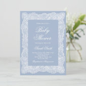 Lace Baby Shower Boy 招待状 (スタンド正面)
