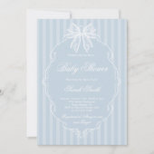 Lace Blue Baby Shower 招待状 (正面)