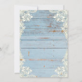 Lace,Boots Sunflowers Blue Wood Quinceañera 招待状 (裏面)