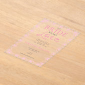 Lace Bridal Shower Romantic The Bride Wears Lace アクリル招待状 (レイダウン)