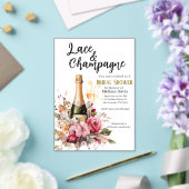 Lace & Champagne Bridal Shower Invitation アクリル招待状 (インサイチュ (ウェディング))