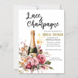 Lace & Champagne Bridal Shower Invitation マグネット招待状