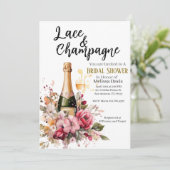 Lace & Champagne Bridal Shower Invitation 招待状 (スタンド正面)