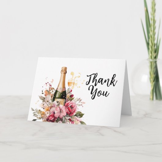 Lace & Champagne Thank You Card サンキューカード (正面)