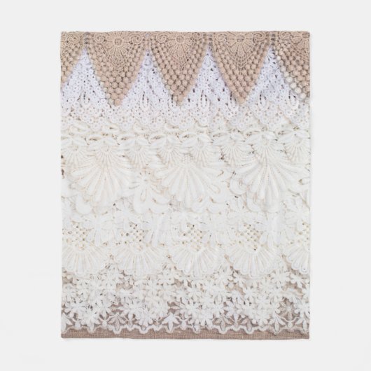 Lace cloth background and texture フリースブランケット (正面)