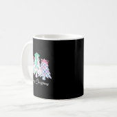 Lace Coquette Bow Merry Christmas Tree Cute Xmas H コーヒーマグカップ (正面左)