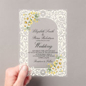 Lace Daisy Acrylic Wedding Invitation アクリル招待状 (インサイチュ (ポータブル))
