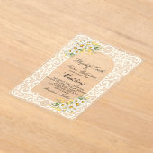 Lace Daisy Acrylic Wedding Invitation アクリル招待状 (レイダウン)