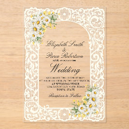Lace Daisy Acrylic Wedding Invitation アクリル招待状