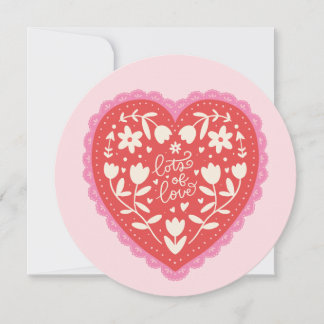 Lace Doily Heart Hand-Drawn Valentine's Day シーズンカード