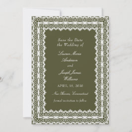 Lace Doily Vintage Green Photo Wedding セーブザデート