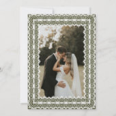 Lace Doily Vintage Green Photo Wedding セーブザデート (裏面)