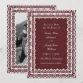 Lace Doily Vintage Style Photo Wedding セーブザデート (正面/裏面)