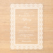 Lace Doily Wedding Acrylic Invitations アクリル招待状 (正面)