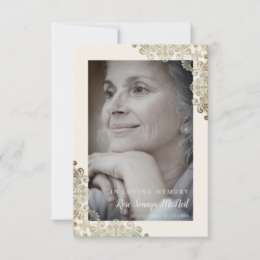 Lace Effect Remembering Dear One Memorial Funeral (正面)