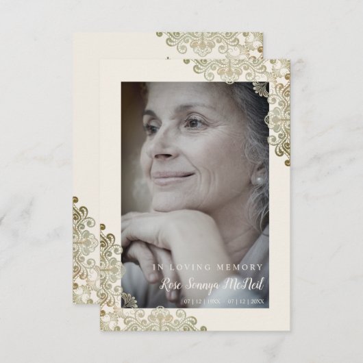 Lace Effect Remembering Dear One Memorial Funeral (正面/裏面)