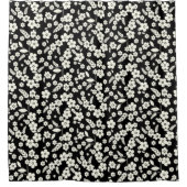 Lace Flowers on Black シャワーカーテン (正面)