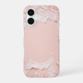 Lace Frame - Romantic Pastel Pink Phone Case iPhone 16ケース (裏面)