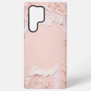 Lace Frame - Romantic Pastel Pink Phone Case Samsung Galaxy S22 Ultraケース