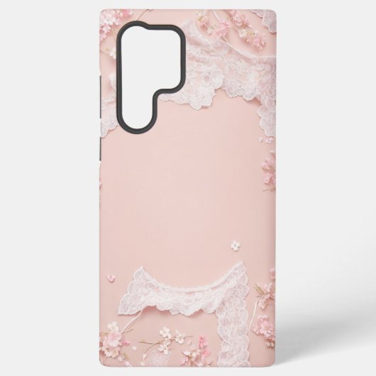 Lace Frame - Romantic Pastel Pink Phone Case Samsung Galaxyケース (裏面)