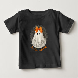 Lace Ghost in Orange Bow Ornate Frame Design ベビーTシャツ