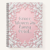 Lace Petals in Bloom ノートブック (正面)