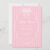 Lace Pink Baby Shower Girl 招待状 (正面)