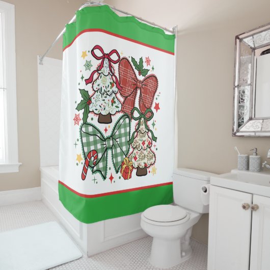 Lace Plaid Coquette For Christmas  シャワーカーテン (インサイチュ)