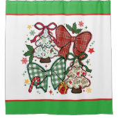 Lace Plaid Coquette For Christmas  シャワーカーテン (正面)