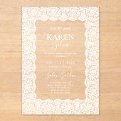 Lace Quinceanera Acrylic Invitation アクリル招待状 (正面)
