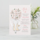 Lace Shoe with Bouquet Bridal Shower Invitation 招待状 (スタンド正面)
