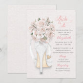 Lace Shoe with Bouquet Bridal Shower Invitation 招待状 (正面/裏面)