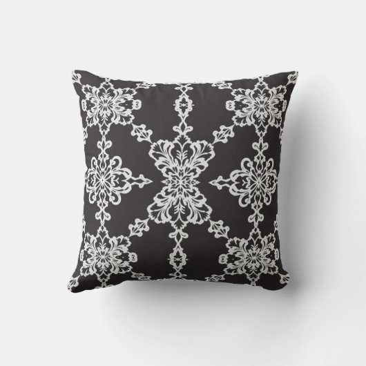 Lace Style Pattern Throw Pillow クッション (裏面)