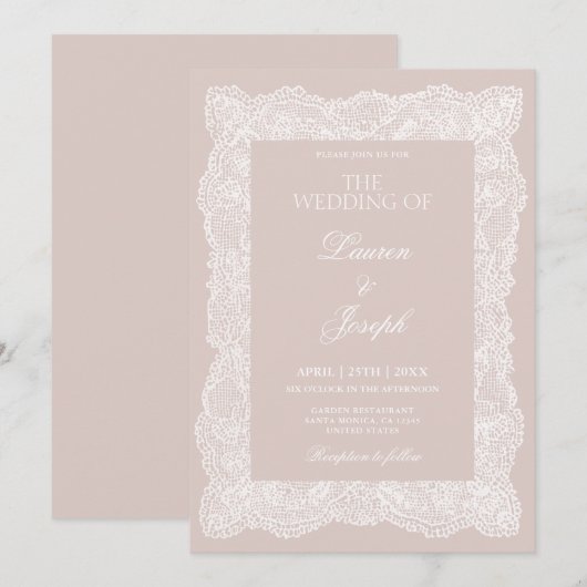 Lace Wedding 招待状 (正面/裏面)