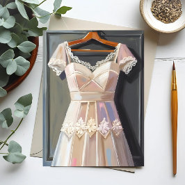 Lace Wedding Dress | Bridal Gown Watercolor ポストカード