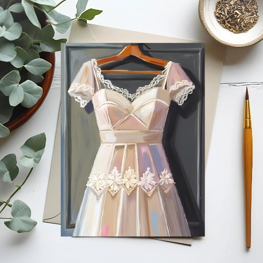 Lace Wedding Dress | Bridal Gown Watercolor ポストカード
