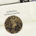 Lace Wedding Envelope Seal Gold ラウンドシール<br><div class="desc">Lace Wedding Envelope Seal Gold Designed by Carrie Fink.  Printed and shipped by Zazzle or their partners.</div>