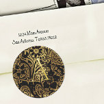 Lace Wedding Envelope Seal Gold Monogram ラウンドシール<br><div class="desc">Lace Wedding Envelope Seal Gold Monogram Designed by Carrie Fink.  Printed and shipped by Zazzle or their partners.</div>