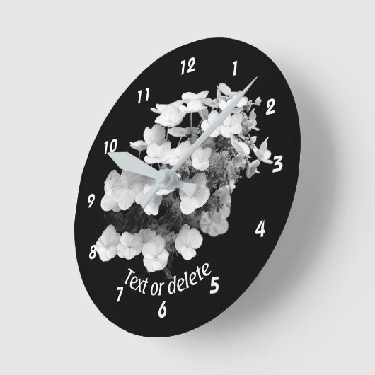 Lacecap Hydrangea Flower Personalized   ラウンド壁時計 (傾斜)