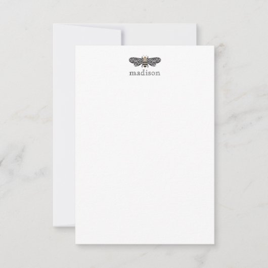 Lacewing Beeノートカパーソナライズされたード サンキューカード (正面)