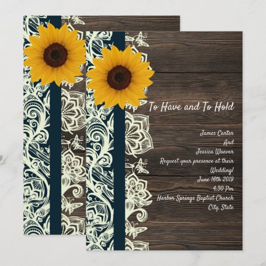 lacewoodのヒマワリ 招待状 (正面/裏面)