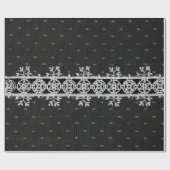 lacework line on black background ラッピングペーパー (フラット)