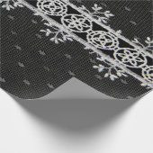 lacework line on black background ラッピングペーパー (角)