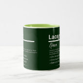 Lacey, Girl Personalized Name Definition Mug ツートーンマグカップ (中央)