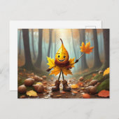 Lachendes Männlein als Herbstblatt ポストカード (正面/裏面)